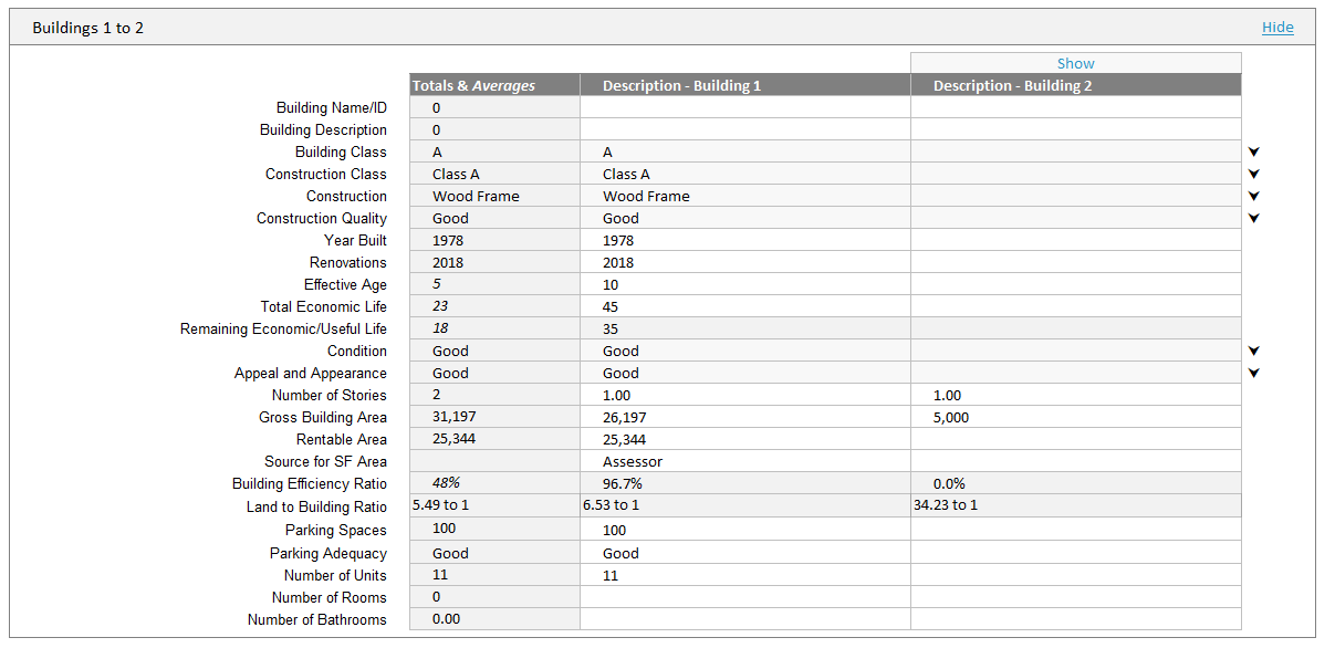 Building Summary Section – Narrative1